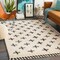 Tiwari Home 2' x 3' Beige and Black Cross Patterned Rectangular Machine Woven Area Rug